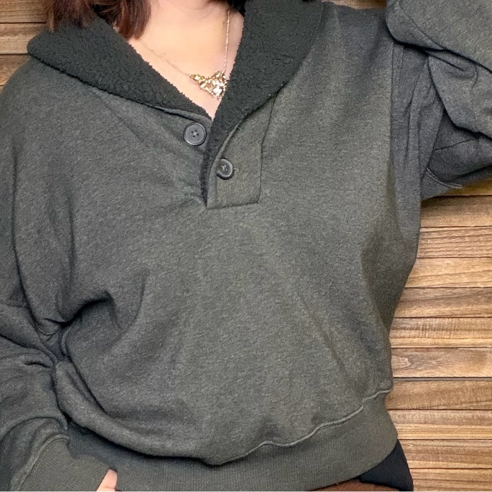 American Age Dark Gray Cowl Neck Sweater
